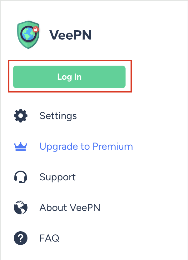 VeePN Extension How to Log in