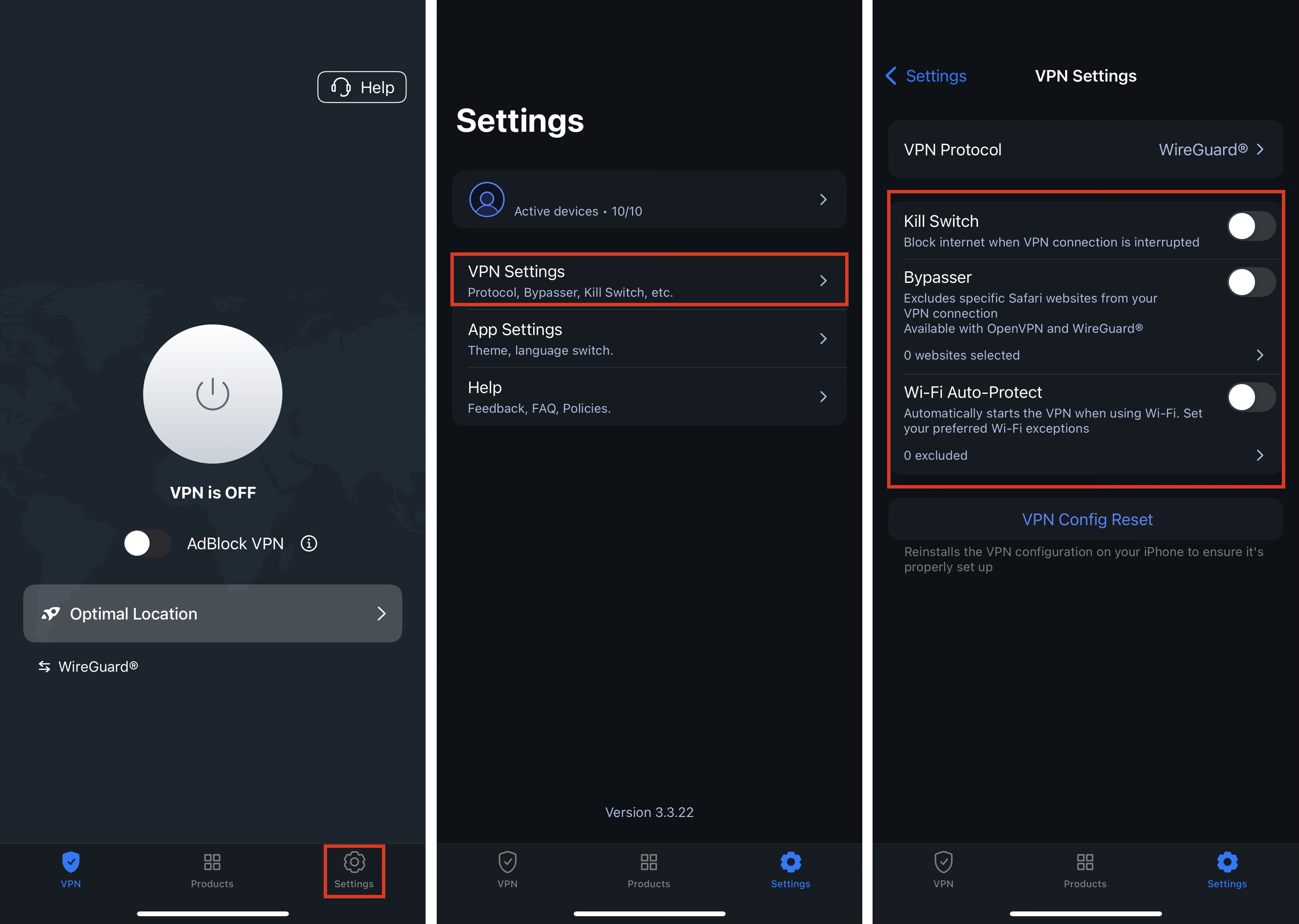VeePN iOS VPN Settings