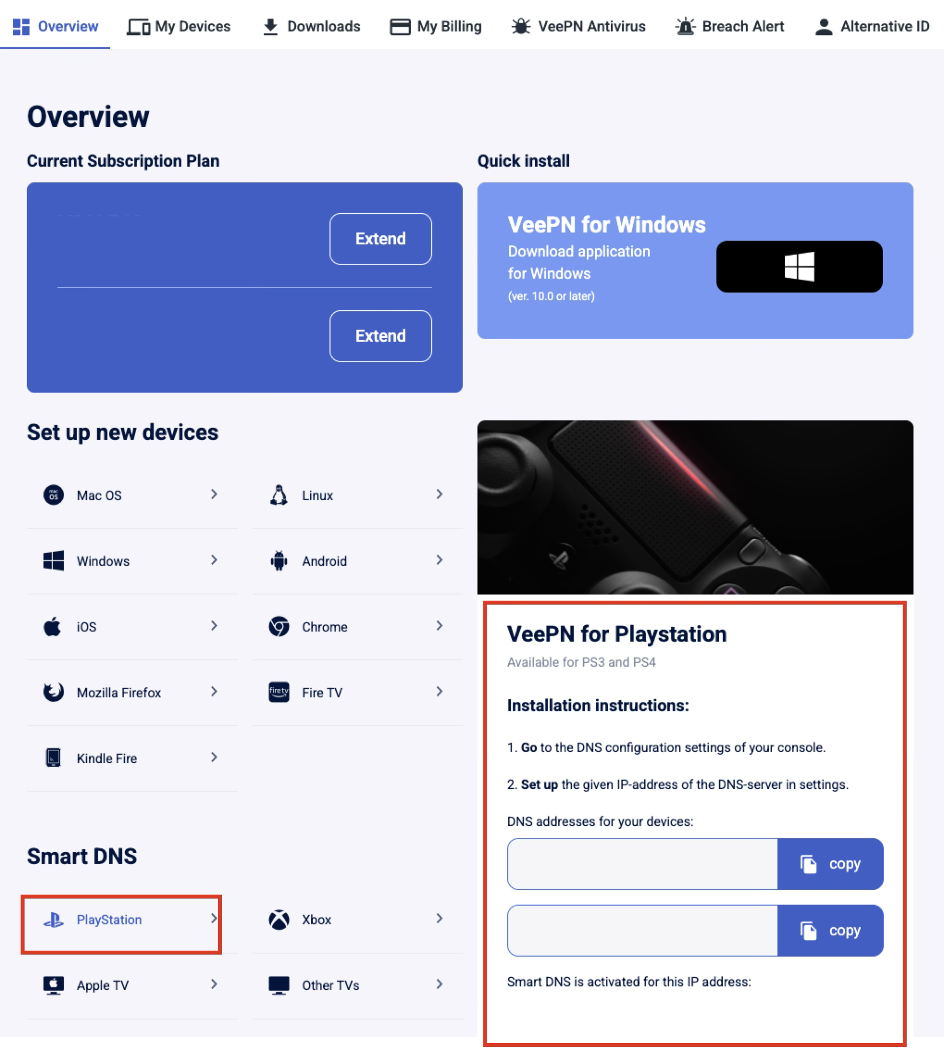 VeePN SmartDNS Setup