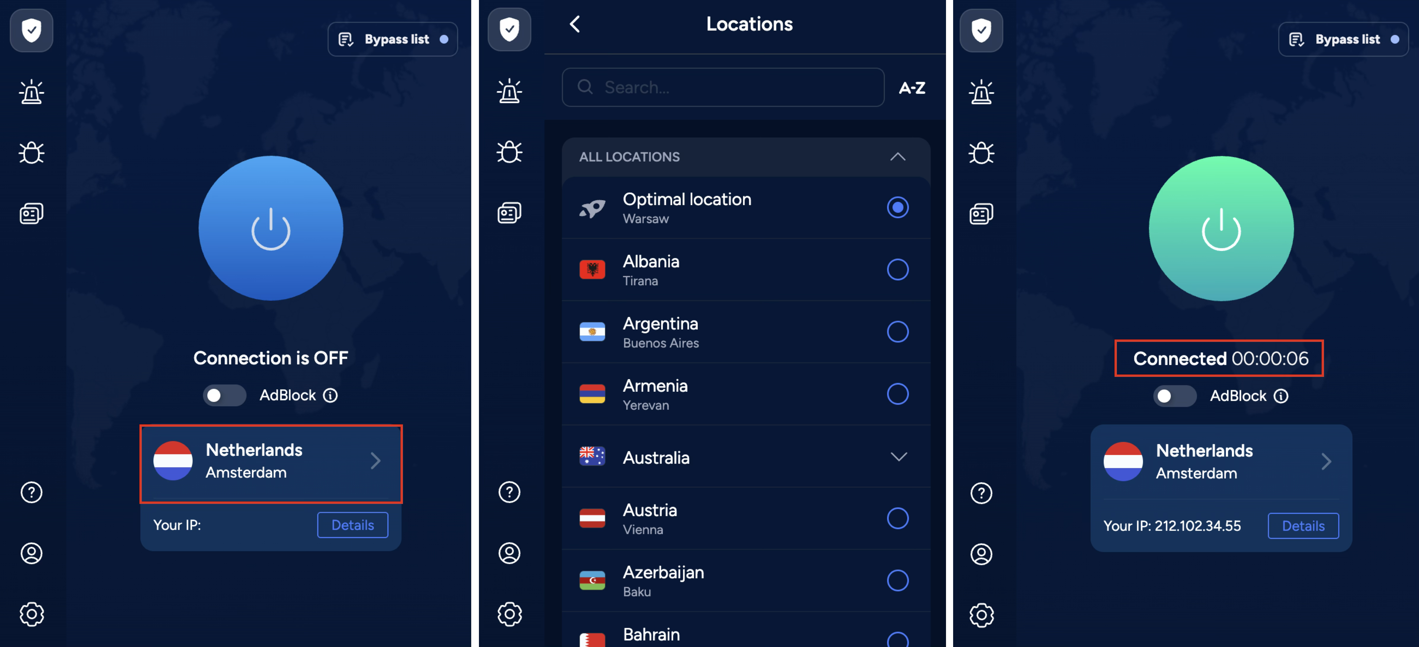 VeePN Chrome Extension Connect
