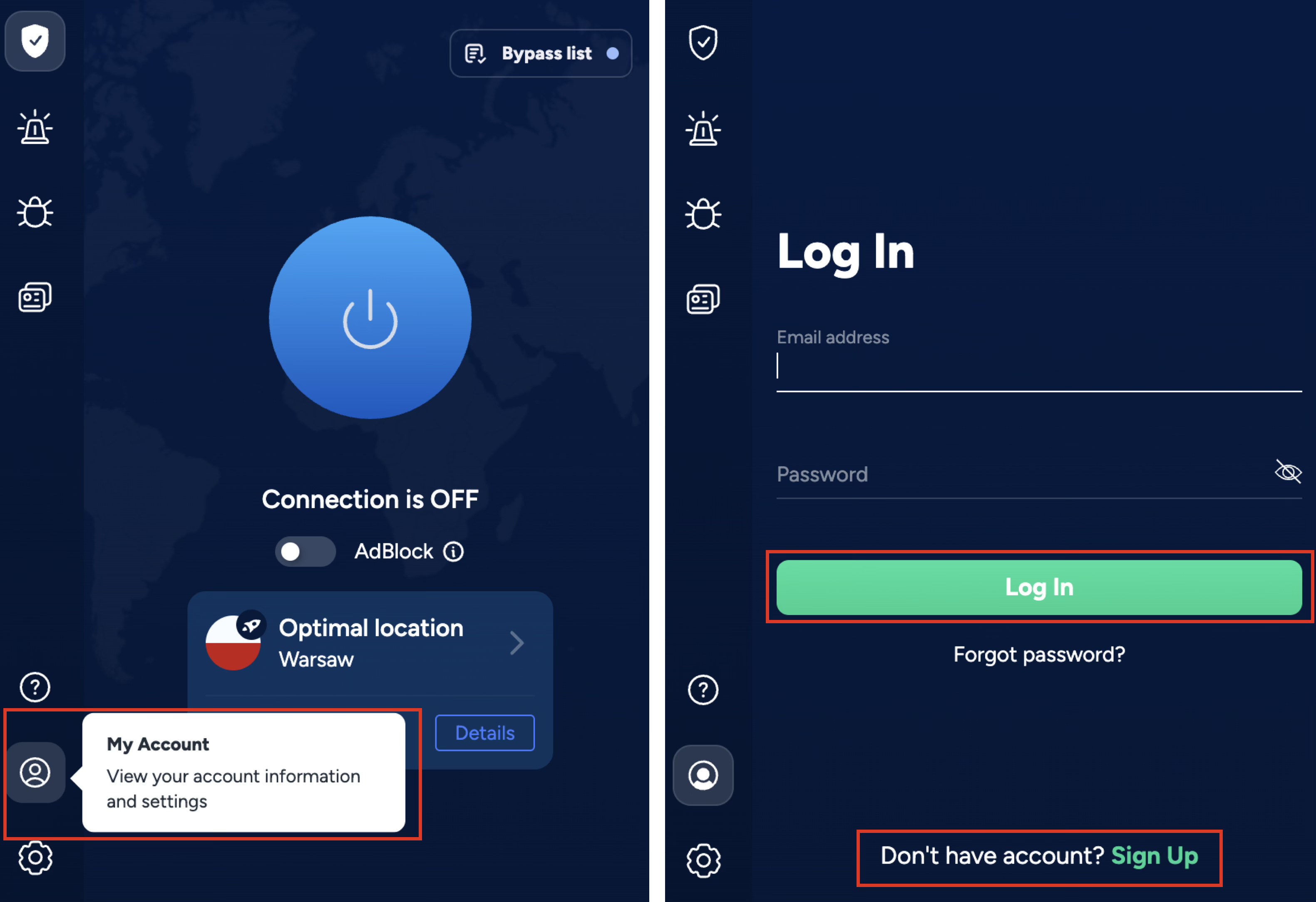 VeePN Chrome Extension Log In