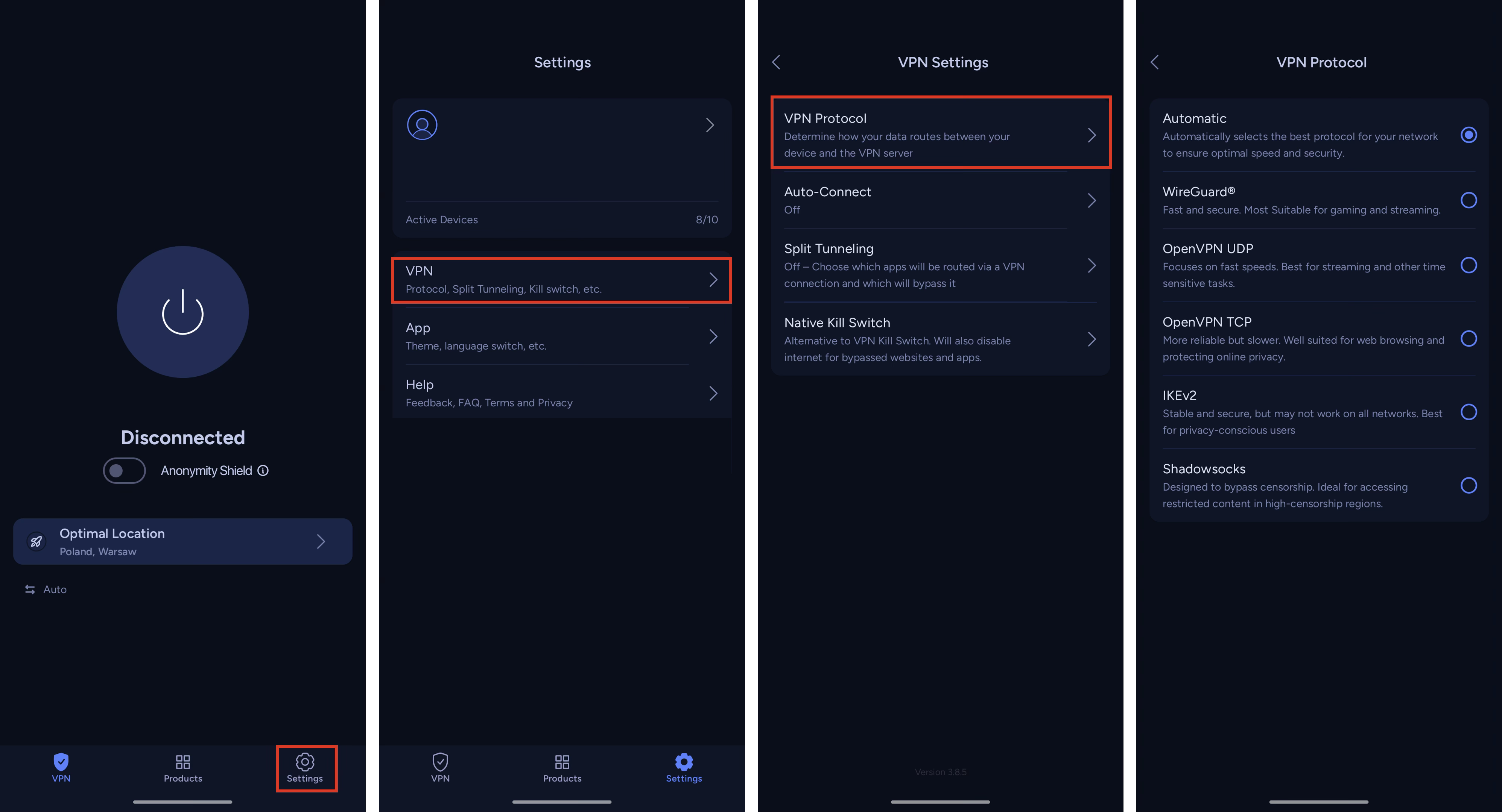 VeePN Android Protocols